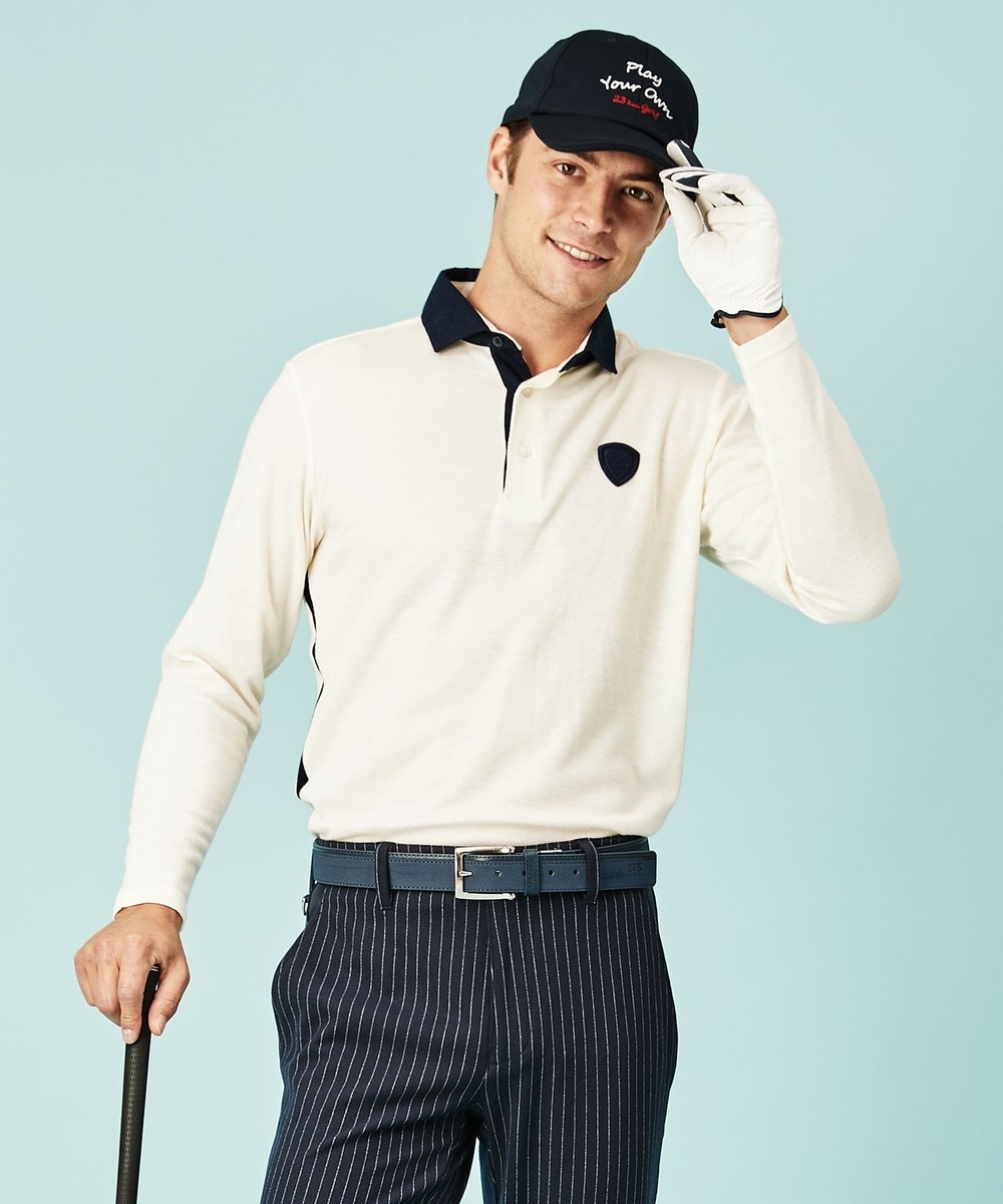 【オンワード】 23区GOLF>トップス 【MEN】【日本製】Wウィーブ シャツ ライトグレー LL メンズ 【送料無料】