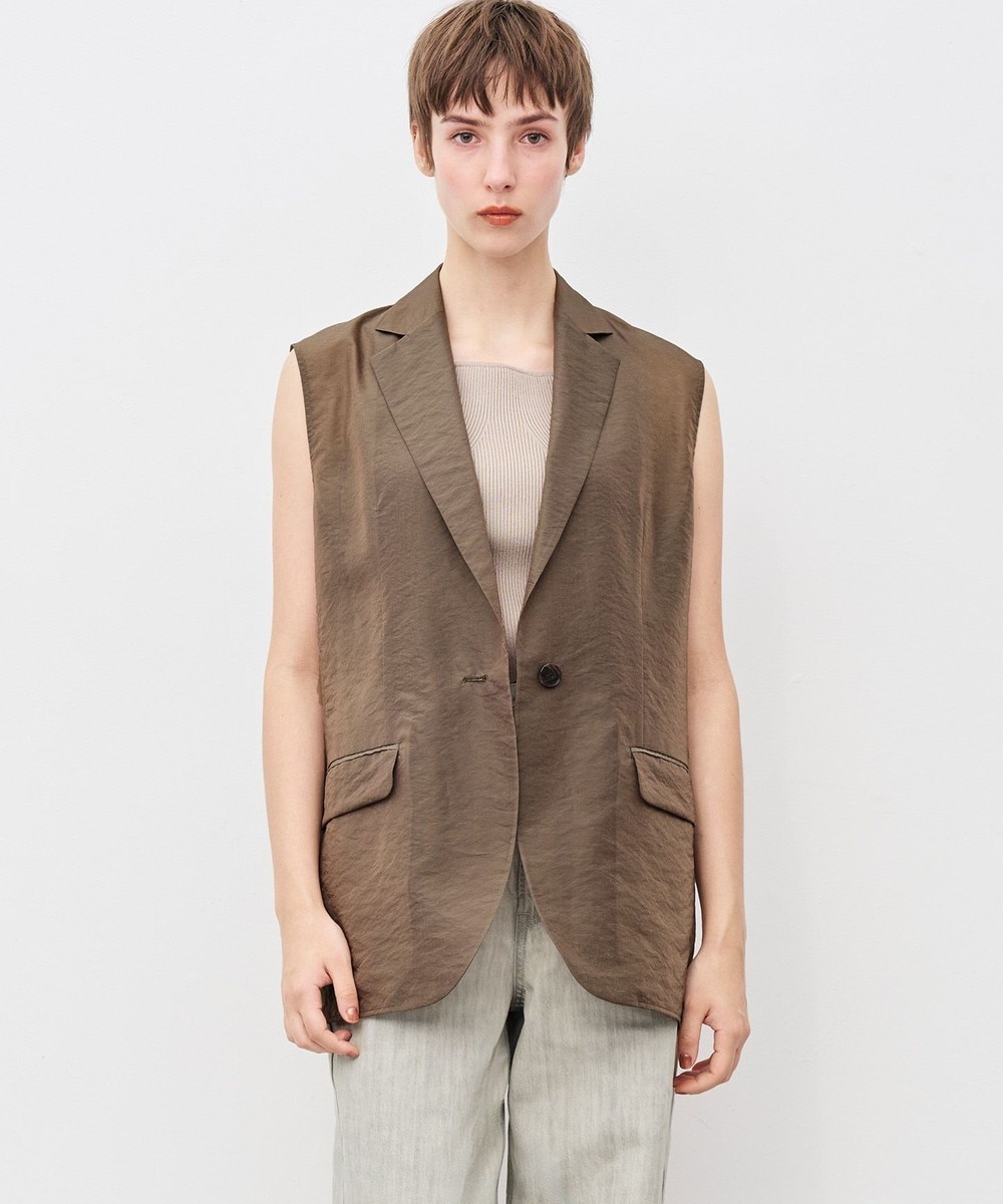 【オンワード】 uncrave>トップス シアーオーガンジー テーラードジレ カーキベージュ 1 レディース 【オンワード】 uncrave>トップス シアーオーガンジー テーラードジレ カーキベージュ 1 レディース