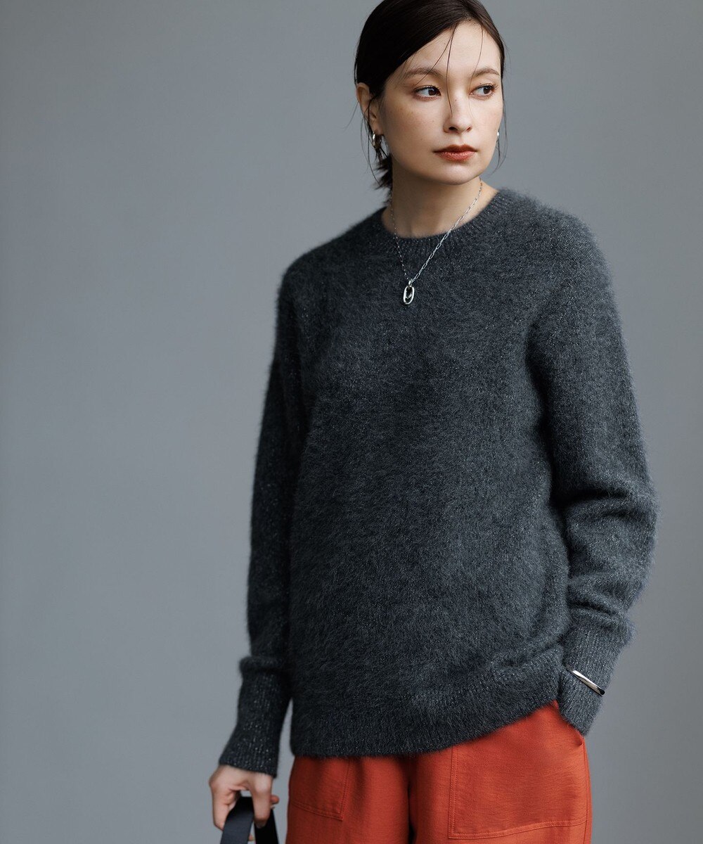 【オンワード】 ICB L（大きいサイズ）>トップス 【30th ANNIVERSARY】ルレックスフォックスアルパカ プルオーバーニット ミディアムグレー L レディース