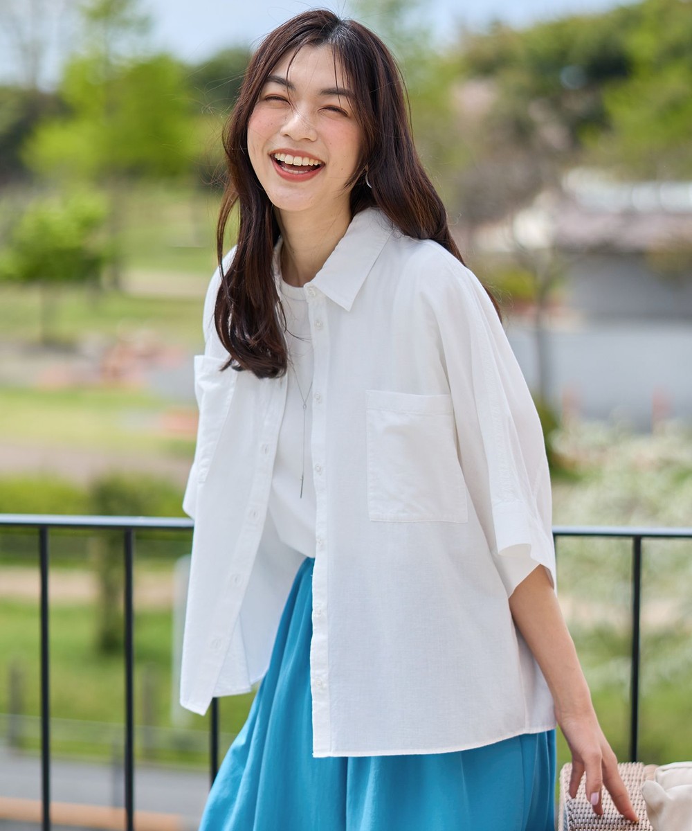 【オンワード】 ANY>トップス 【手洗い可】コットンリネンブラウス オフ F レディース 【オンワード】 ANY>トップス 【手洗い可】コットンリネンブラウス オフ F レディース