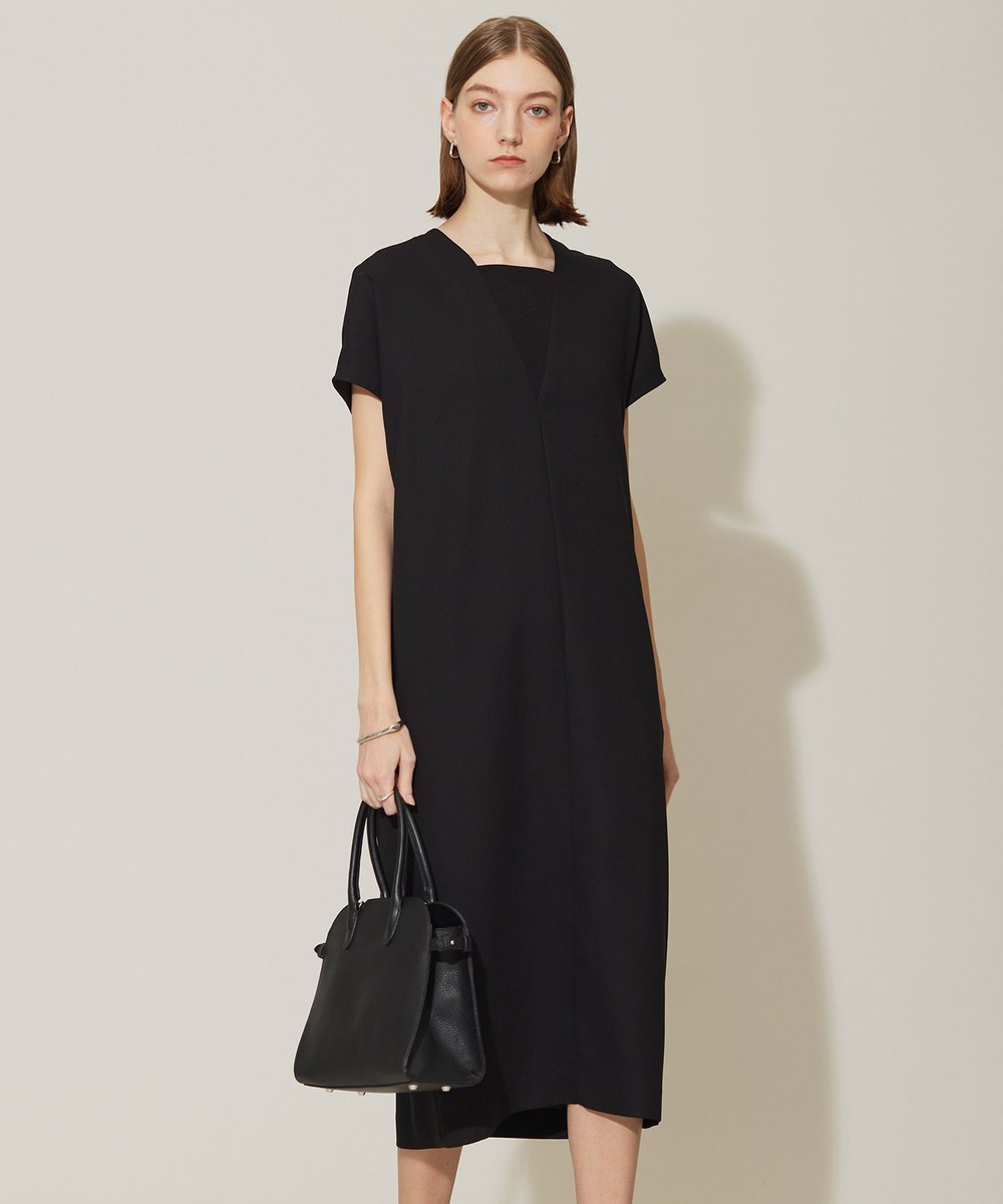 【オンワード】 ICB>ワンピース 【接触冷感・UVケア・速乾・洗える】FluidBackSatin レイヤードデザインワンピース ブラック 2 レディース 【オンワード】 ICB>ワンピース 【接触冷感・UVケア・速乾・洗える】FluidBackSatin レイヤードデザインワンピース ブラック 2 レディース