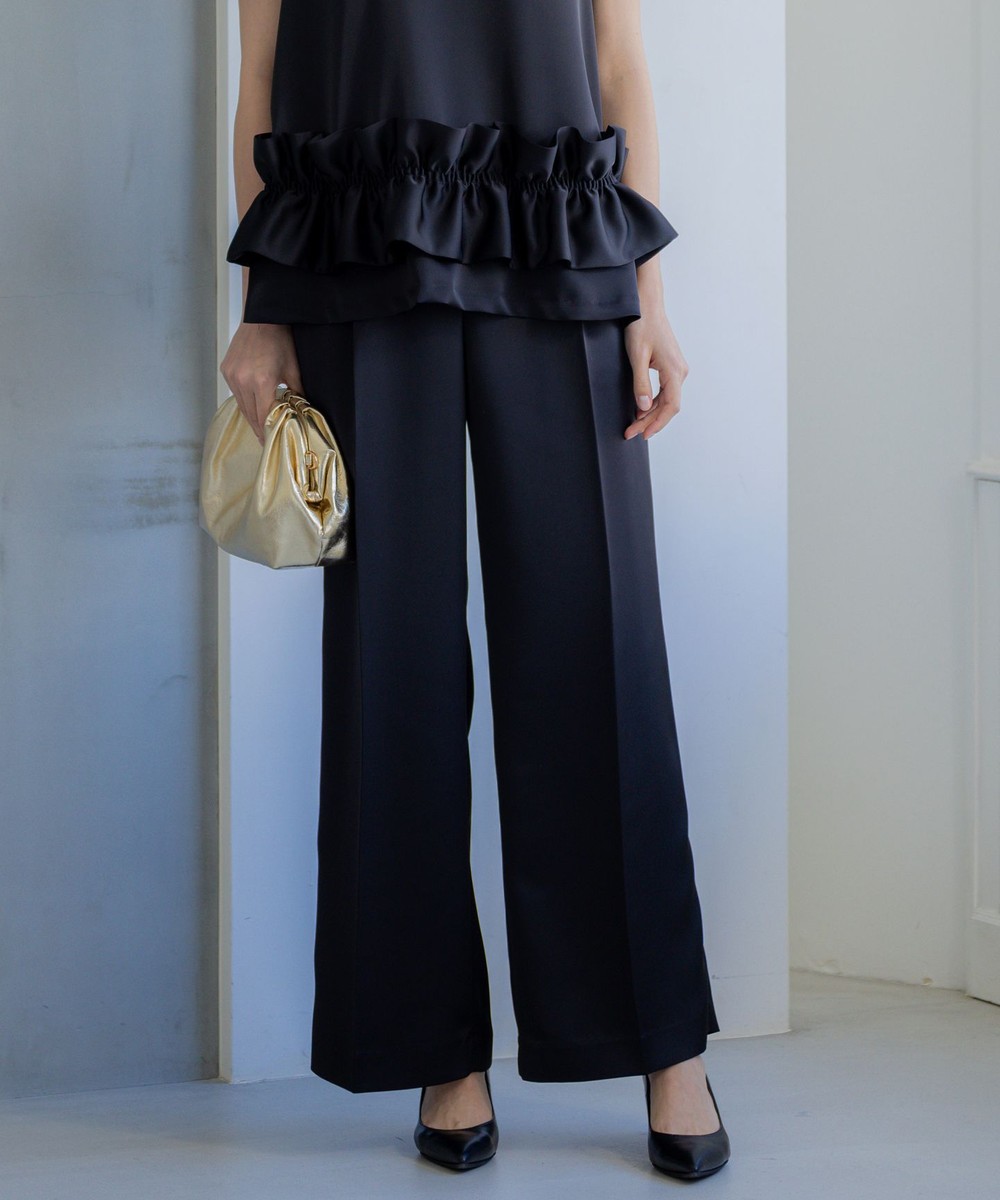 【オンワード】 23区>パンツ 【APPLAUDIR】クリアダブルサテン ワイドシルエットパンツ ブラック 38 レディース 【オンワード】 23区>パンツ 【APPLAUDIR】クリアダブルサテン ワイドシルエットパンツ ブラック 38 レディース