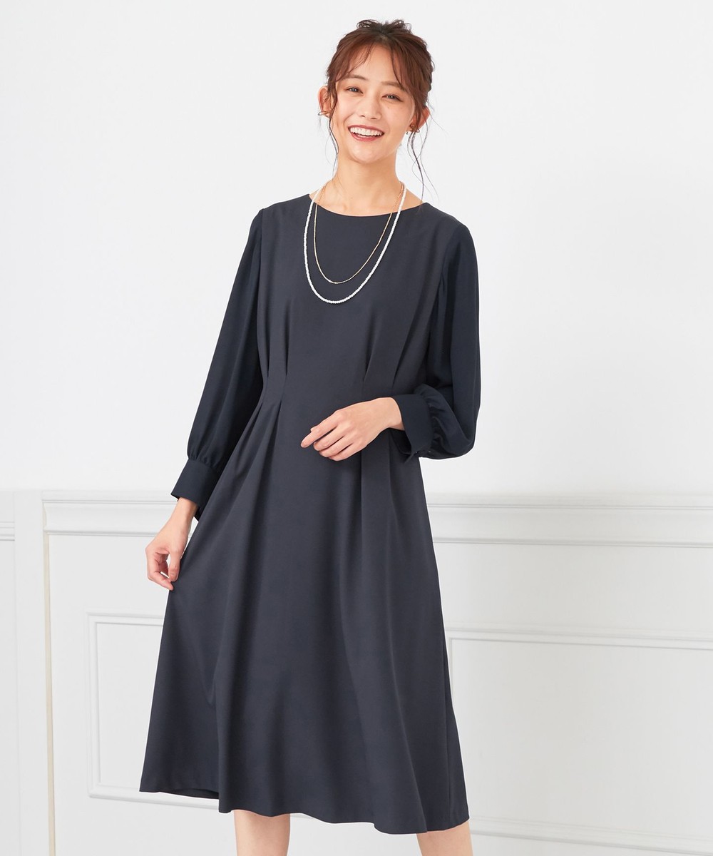 【オンワード】 any SiS L>ワンピース 【洗える】シフォンスリーブコンビ ワンピース ネイビー 4 レディース 【送料無料】