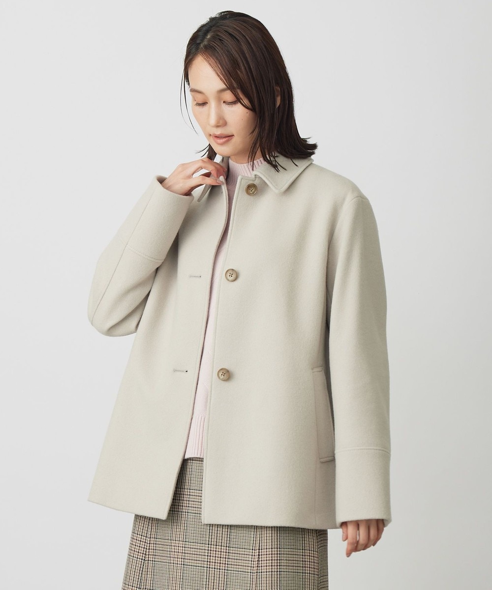 【オンワード】 J.PRESS LADIES L(大きいサイズ)>ジャケット/アウター ショートビーバー ショート丈 ステンカラー コート ベージュ T13 レディース 【オンワード】 J.PRESS LADIES L(大きいサイズ)>ジャケット/アウター ショートビーバー ショート丈 ステンカラー コート ベージュ T13 レディース