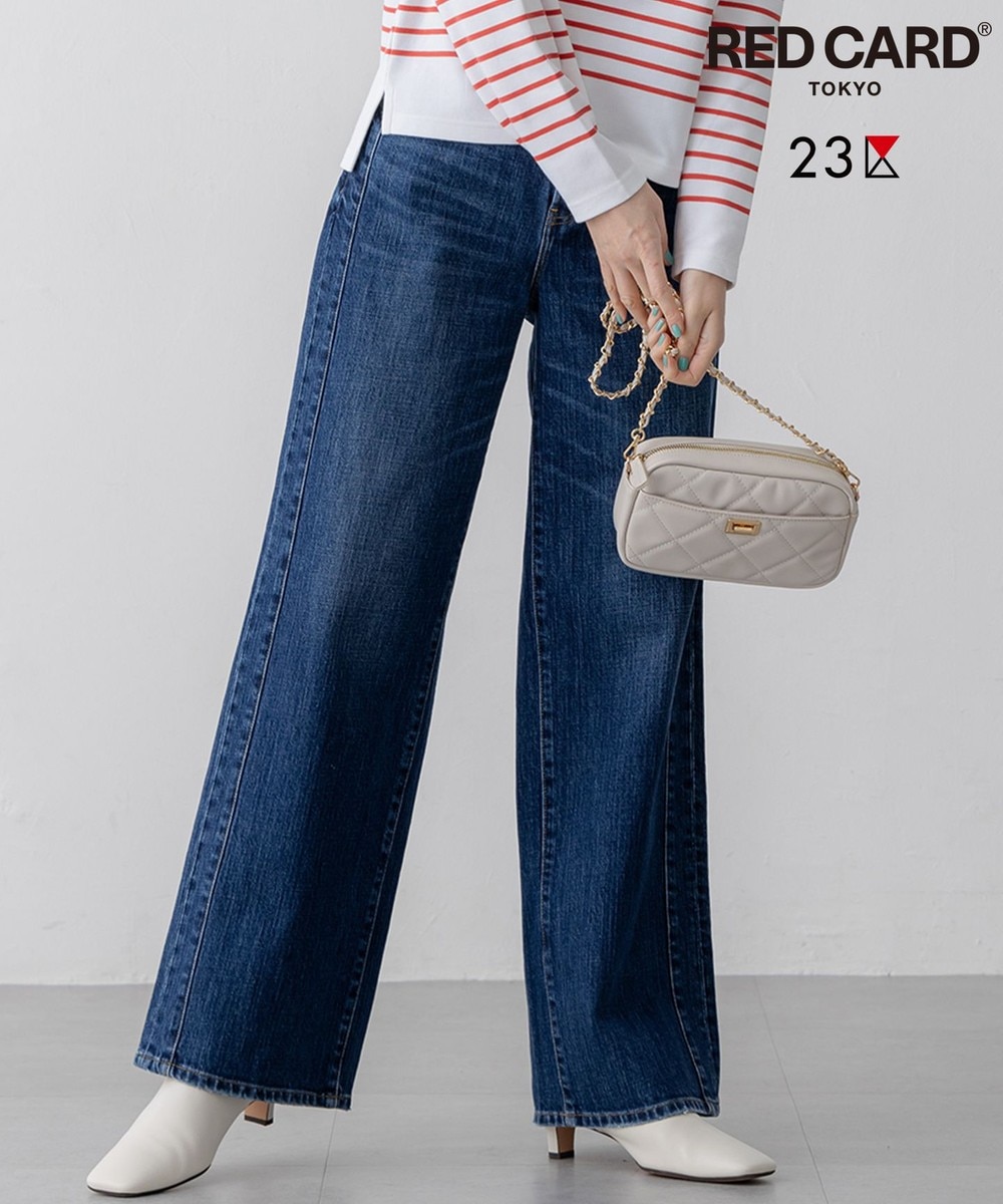 【オンワード】 23区>パンツ 【RED CARD TOKYO×23区/VERY3月号掲載】デニム ライン ワイドパンツ ミッドブルー 40 レディース 【オンワード】 23区>パンツ 【RED CARD TOKYO×23区/VERY3月号掲載】デニム ライン ワイドパンツ ミッドブルー 40 レディース