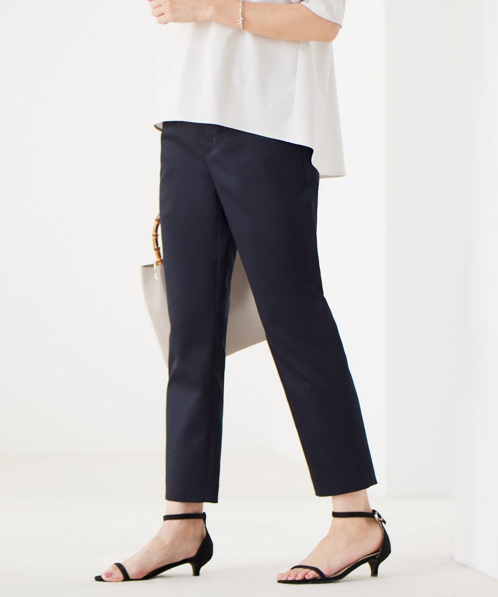 【オンワード】 J.PRESS LADIES S(小さいサイズ)>パンツ 【洗える】シャンブレーサテン テーパード パンツ ネイビー P7 レディース 【オンワード】 J.PRESS LADIES S(小さいサイズ)>パンツ 【洗える】シャンブレーサテン テーパード パンツ ネイビー P7 レディース