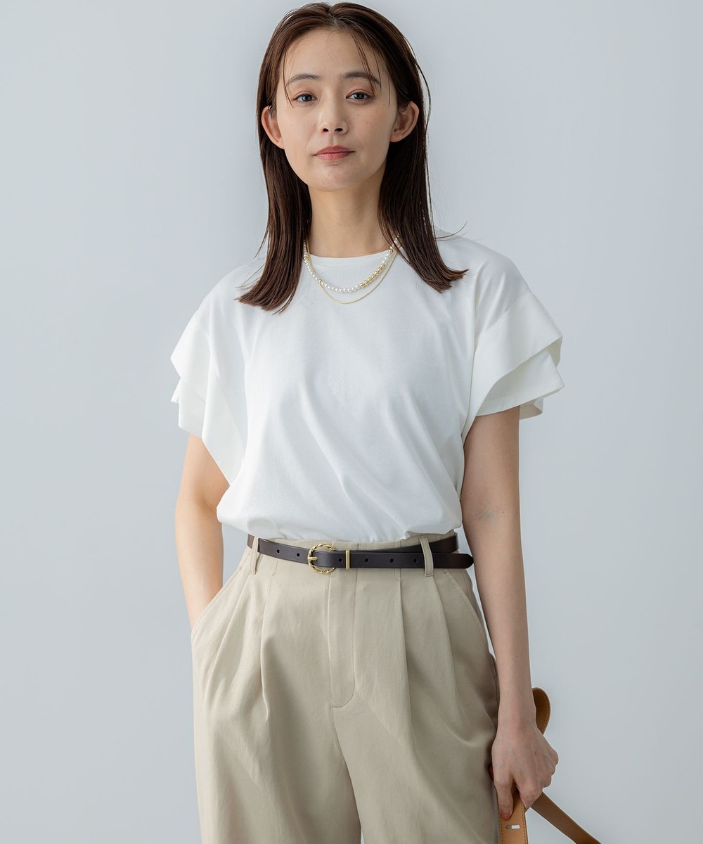 【オンワード】 組曲 S(小さいサイズ)>トップス IZAコットンドルマンスリーブ Tシャツ アイボリー S2 レディース 【オンワード】 組曲 S(小さいサイズ)>トップス IZAコットンドルマンスリーブ Tシャツ アイボリー S2 レディース