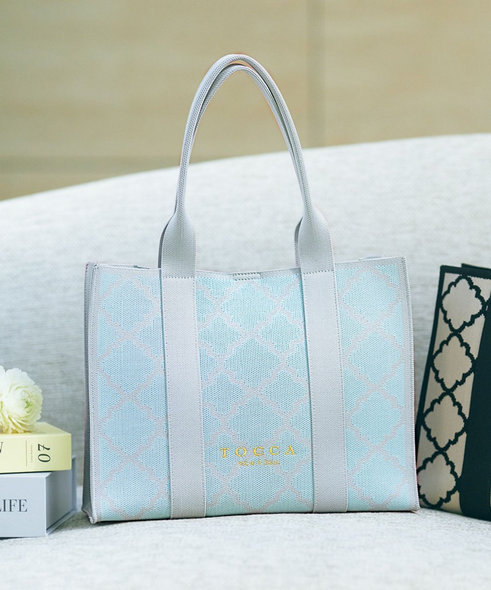 【オンワード】 TOCCA>バッグ 【大人百花掲載】【A4サイズ対応】CHECKER CLOVER KNITBAG ニットバッグ トッカブルー F レディース 【オンワード】 TOCCA>バッグ 【大人百花掲載】【A4サイズ対応】CHECKER CLOVER KNITBAG ニットバッグ トッカブルー F レディース