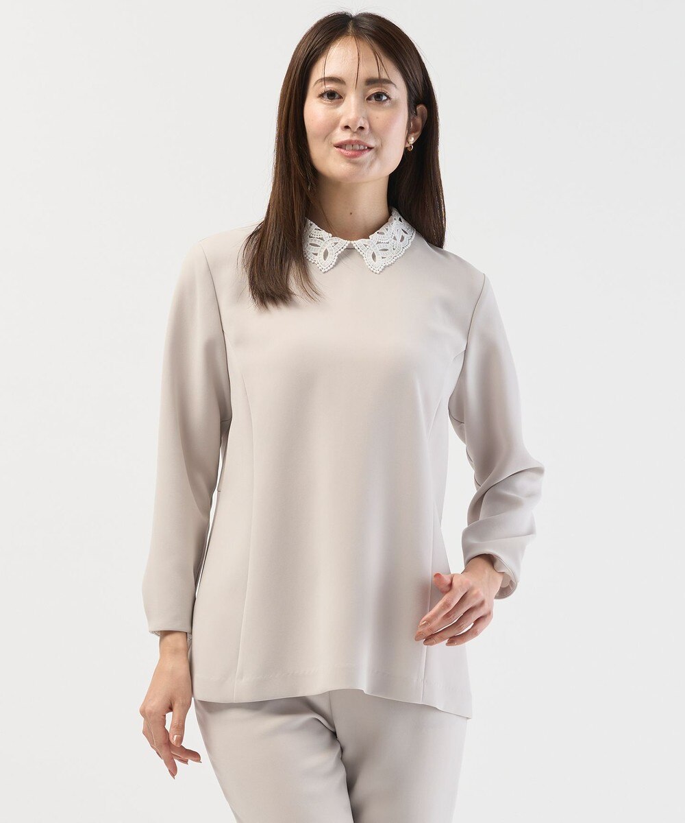 【オンワード】 J.PRESS LADIES>トップス 【セットアップ対応・2way】セラテリーダブルクロス ブラウス グレージュ 11 レディース