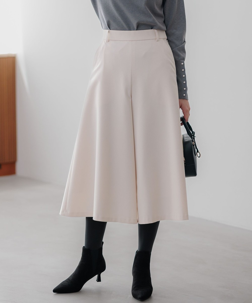 【オンワード】 組曲 L(大きいサイズ)>パンツ 【WEB限定】ウールライクストレッチ フレアパンツ アイボリー 6 レディース 【オンワード】 組曲 L(大きいサイズ)>パンツ 【WEB限定】ウールライクストレッチ フレアパンツ アイボリー 6 レディース