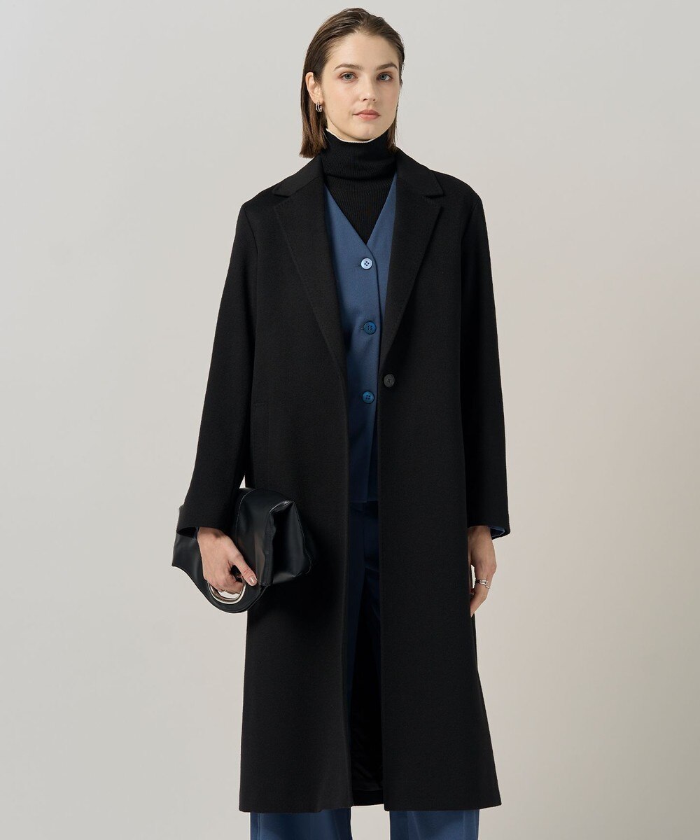 【オンワード】 ICB>ジャケット/アウター ピュアカシミヤ チェスターコート ブラック 2 レディース