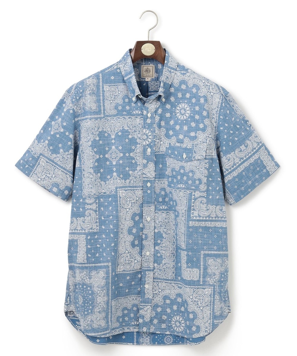 【オンワード】 J.PRESS MEN>トップス 【KING SIZE】ペイズリーバンダナプリント シャツ ダルブルー 3L メンズ 【オンワード】 J.PRESS MEN>トップス 【KING SIZE】ペイズリーバンダナプリント シャツ ダルブルー 3L メンズ