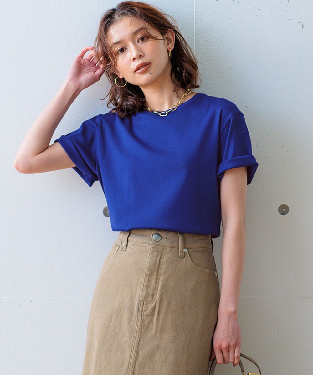 【オンワード】 23区 S（小さいサイズ）>トップス 【一部店舗限定/接触冷感】ベーシック IT TEE ブルー 32 レディース