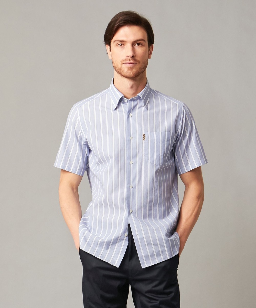 【オンワード】 DAKS>トップス 【WEB & 一部店舗限定】カラミストライプ シャツ サックスブルー M メンズ 【送料無料】