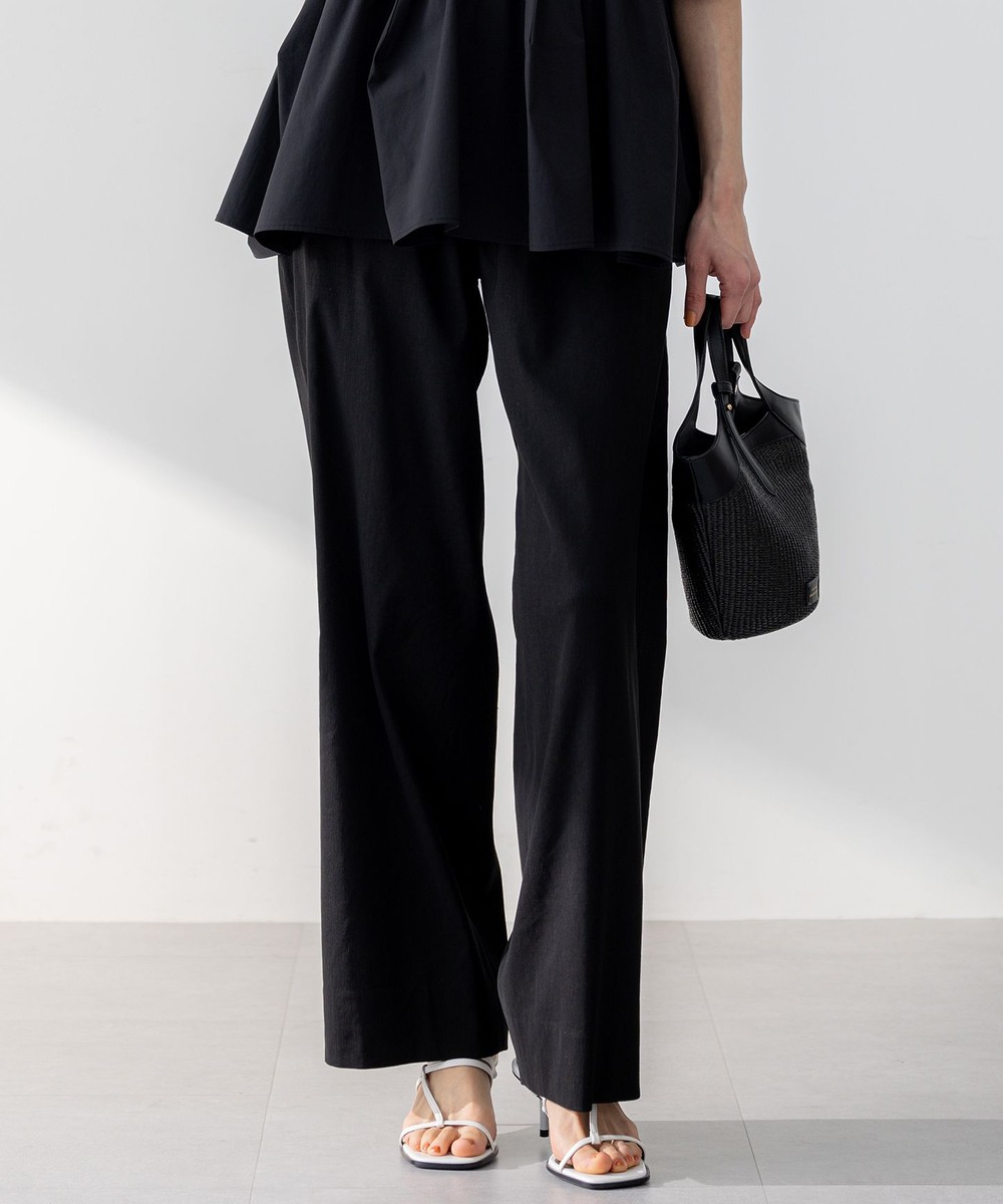 【オンワード】 23区>パンツ 【洗える】リネンレーヨンストレッチ ドロスト ワイド パンツ ブラック 38 レディース 【オンワード】 23区>パンツ 【洗える】リネンレーヨンストレッチ ドロスト ワイド パンツ ブラック 38 レディース