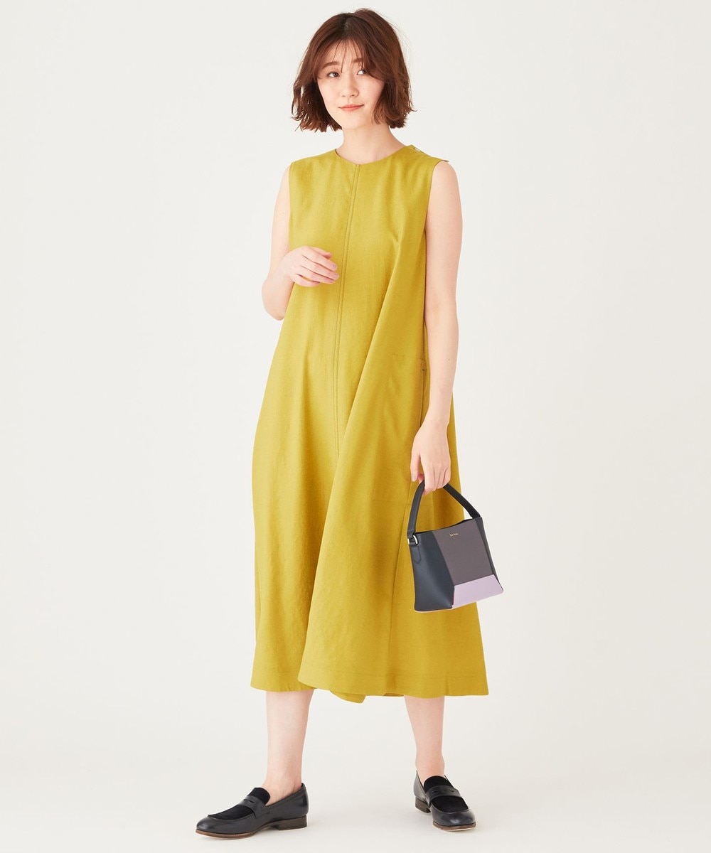 【オンワード】 Paul Smith>ワンピース 【洗える】シンセティック ストレッチライク リネン ワンピース ネイビー 38 レディース 【送料無料】