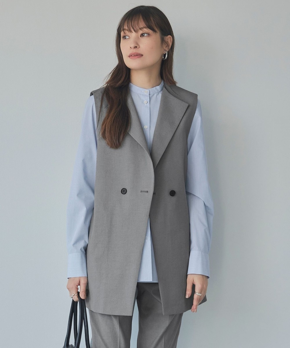 【オンワード】 ICB>トップス 【接触冷感・UVケア・撥水・洗える】 LooseWeave ノーカラージレ モスグレー 4 レディース 【オンワード】 ICB>トップス 【接触冷感・UVケア・撥水・洗える】 LooseWeave ノーカラージレ モスグレー 4 レディース