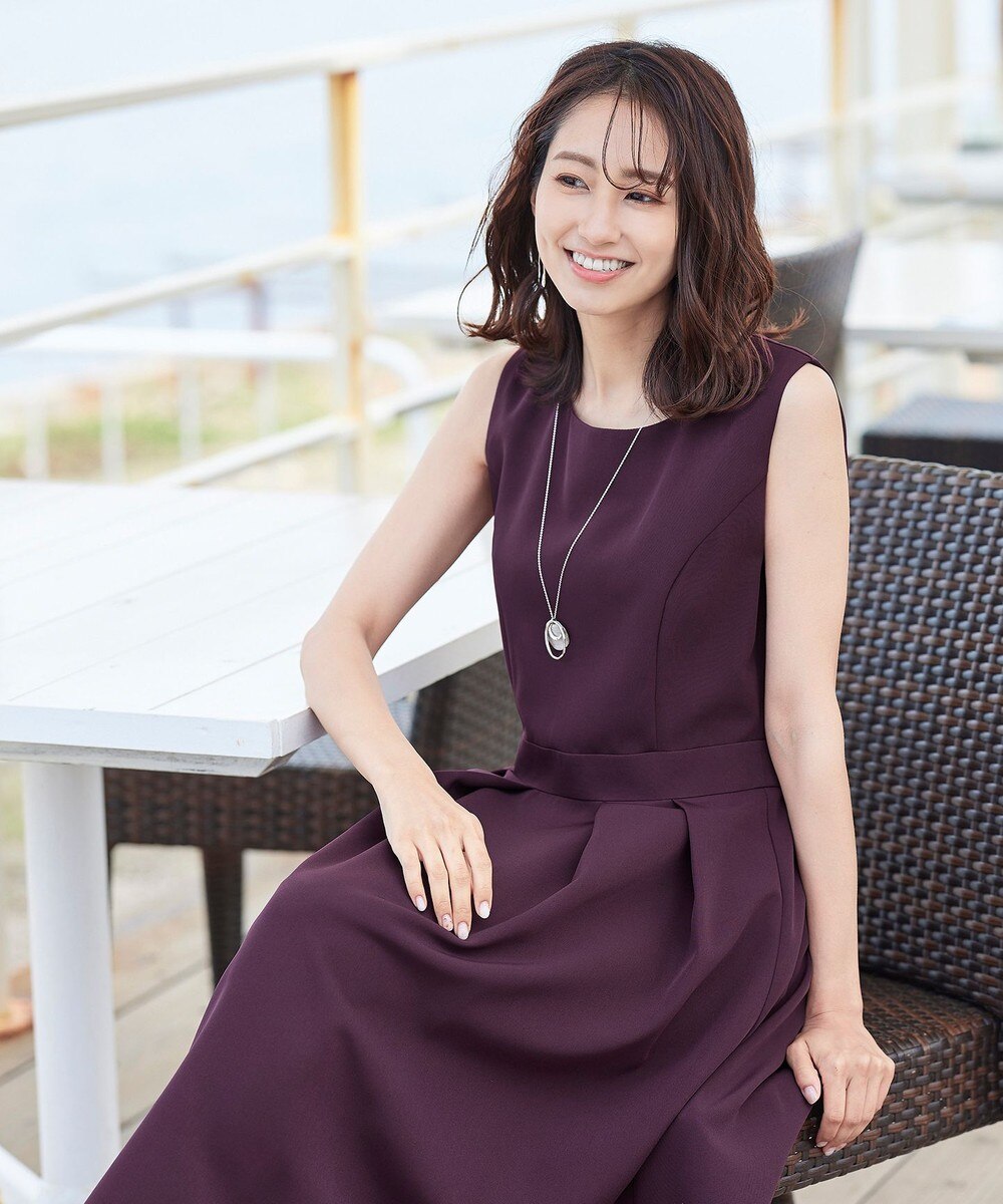 【洗える】大人上品なノースリーブワンピース