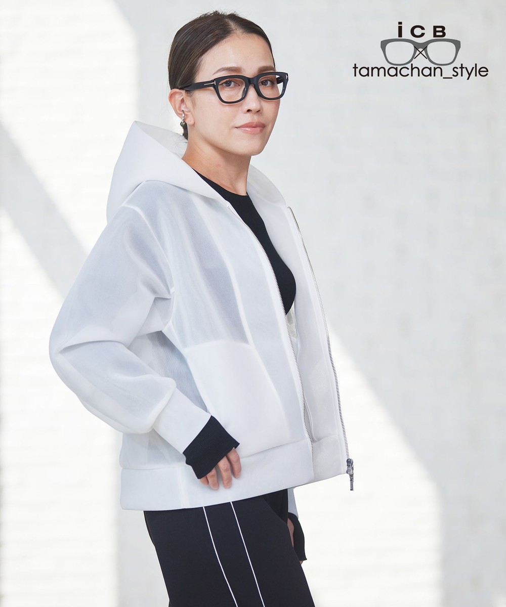 【オンワード】 ICB L(大きいサイズ)>トップス 【ICB×tamachan_style コラボ】 シアーパーカー オフホワイト XL レディース 【オンワード】 ICB L(大きいサイズ)>トップス 【ICB×tamachan_style コラボ】 シアーパーカー オフホワイト XL レディース