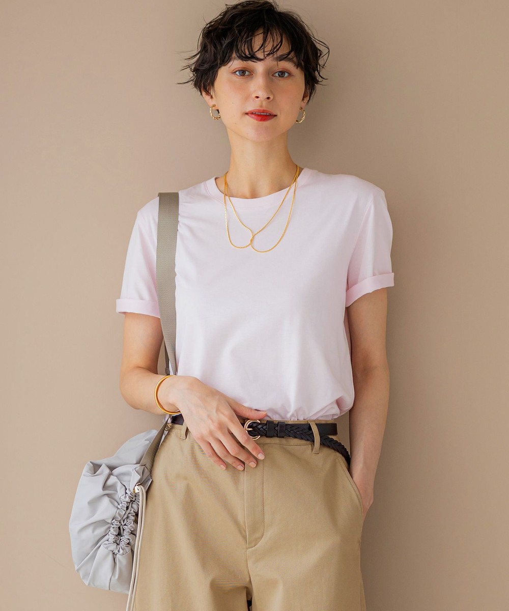 【オンワード】 23区 L(大きいサイズ)>トップス 【洗える】コンパクトヤーン スムース Tシャツ ピンク 44 レディース 【オンワード】 23区 L(大きいサイズ)>トップス 【洗える】コンパクトヤーン スムース Tシャツ ピンク 44 レディース