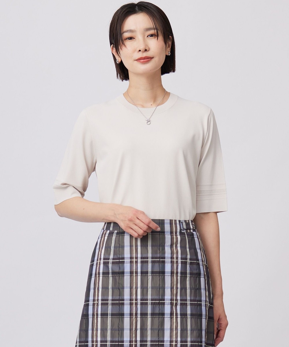 【オンワード】 J.PRESS LADIES>トップス 【洗える】RAYON ELITE STRETCH クルーネック ニット ベージュ L レディース 【オンワード】 J.PRESS LADIES>トップス 【洗える】RAYON ELITE STRETCH クルーネック ニット ベージュ L レディース
