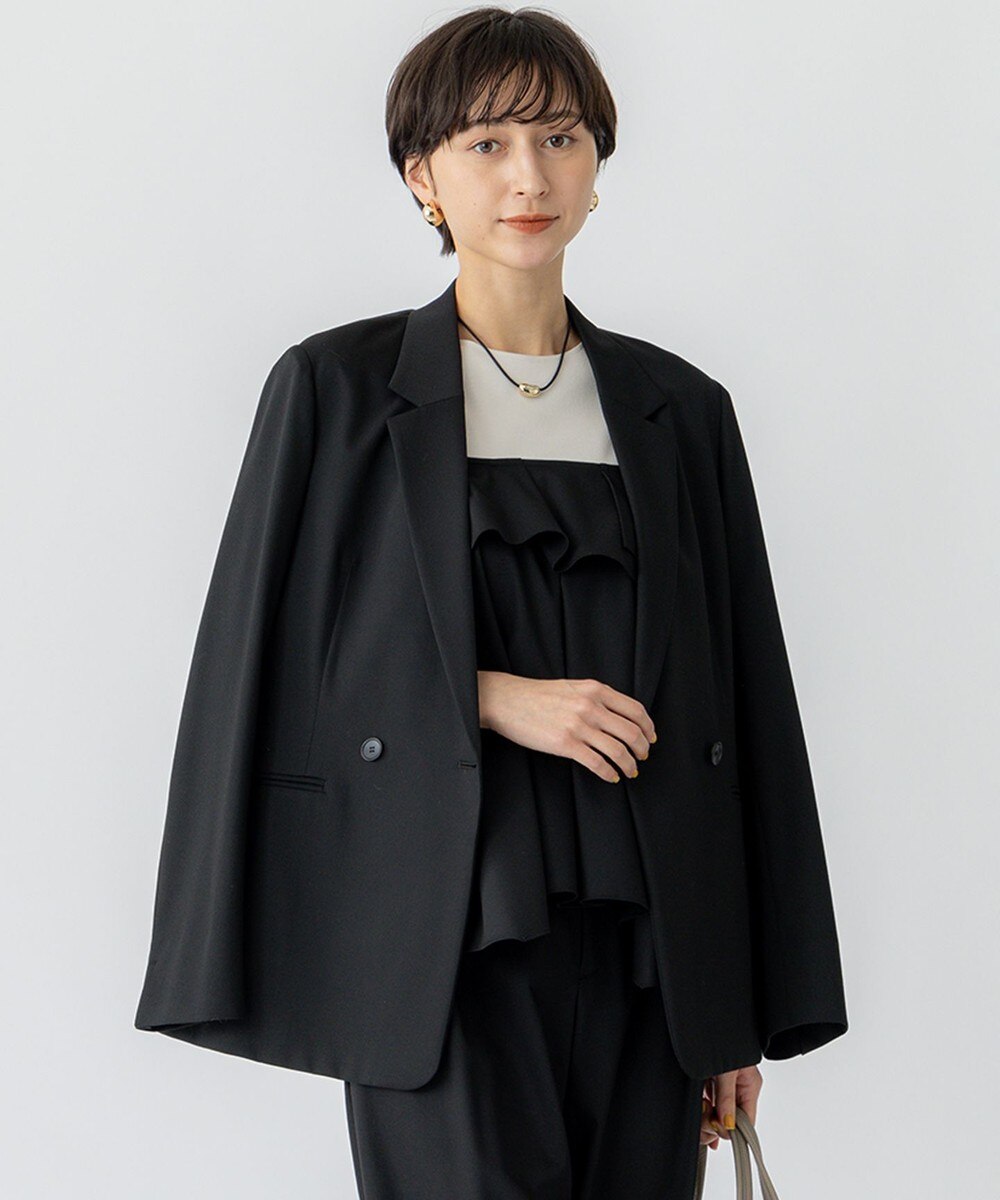 【オンワード】 23区>ジャケット/アウター 【Oggi3月号掲載/セットアップ対応】 ライトクロス ジャケット ブラック 38 レディース 【オンワード】 23区>ジャケット/アウター 【Oggi3月号掲載/セットアップ対応】 ライトクロス ジャケット ブラック 38 レディース