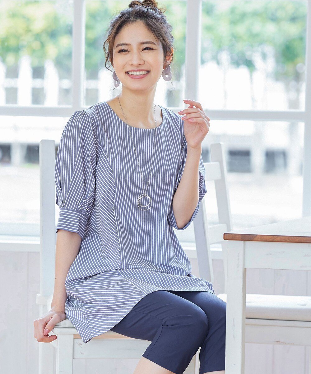 【洗える】大人可愛いつまみタックパフ袖チュニック