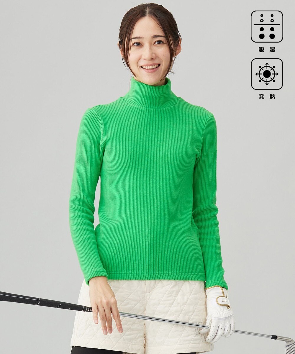 【オンワード】 23区GOLF>トップス 【WOMEN】【吸湿/発熱】グランサーモリブ モックネック ピーコックグリーン 0 レディース