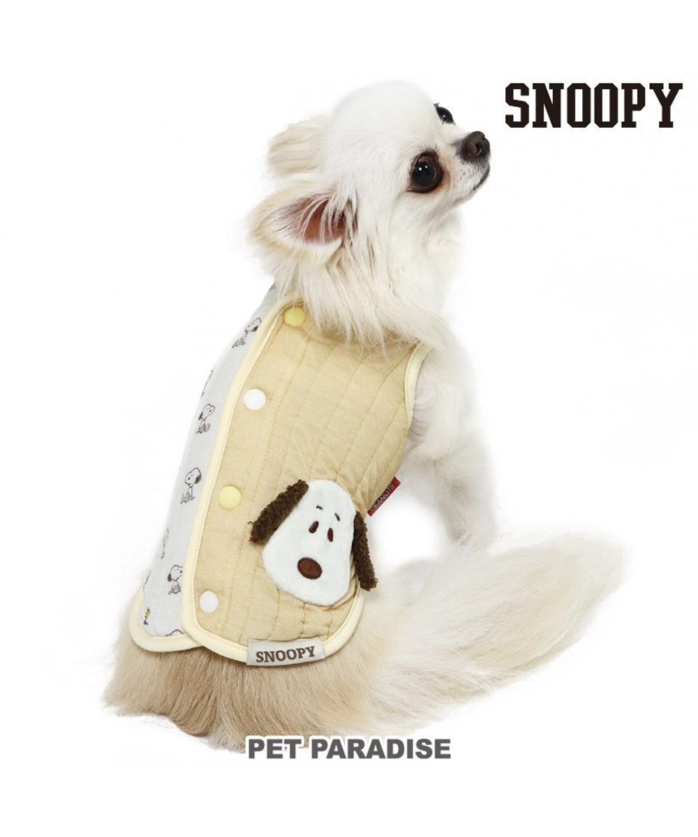 【オンワード】 PET PARADISE>ペットグッズ 犬 服 スヌーピー 背中開き ベスト 【小型犬】 キルト ベージュ ＤＳ