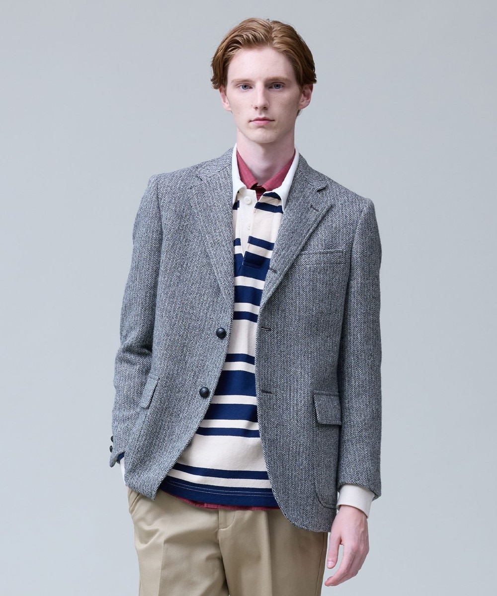 【オンワード】 J.PRESS MEN>ジャケット/アウター 【定番】LOVAT LAVEROCK TWEED ヘリンボンツイードジャケット グレー A4 メンズ 【オンワード】 J.PRESS MEN>ジャケット/アウター 【定番】LOVAT LAVEROCK TWEED ヘリンボンツイードジャケット グレー A4 メンズ