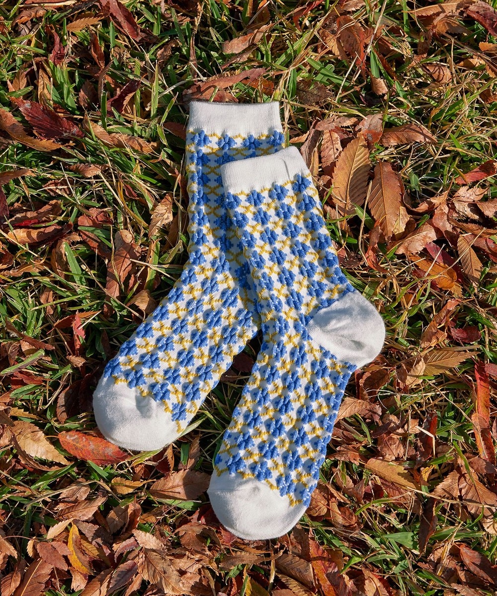 ジャガード編みソックス(幾何学柄)