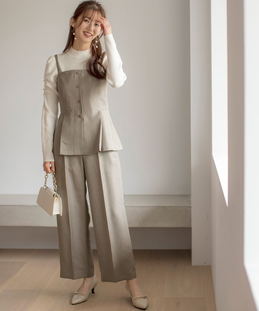 【オンワード】 ANY SIS>ワンピース 【洗える】ビスチェ & ワイドパンツ セット ベージュ 3 レディース 【オンワード】 ANY SIS>ワンピース 【洗える】ビスチェ & ワイドパンツ セット ベージュ 3 レディース