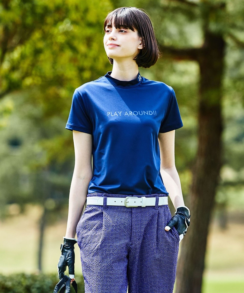 【オンワード】 23区GOLF>トップス ラインストーンがきらり【WOMEN】【WEB限定/消臭/接触冷感/UV/吸汗速乾】モックネックシャツ ブラック 2 レディース 【送料無料】