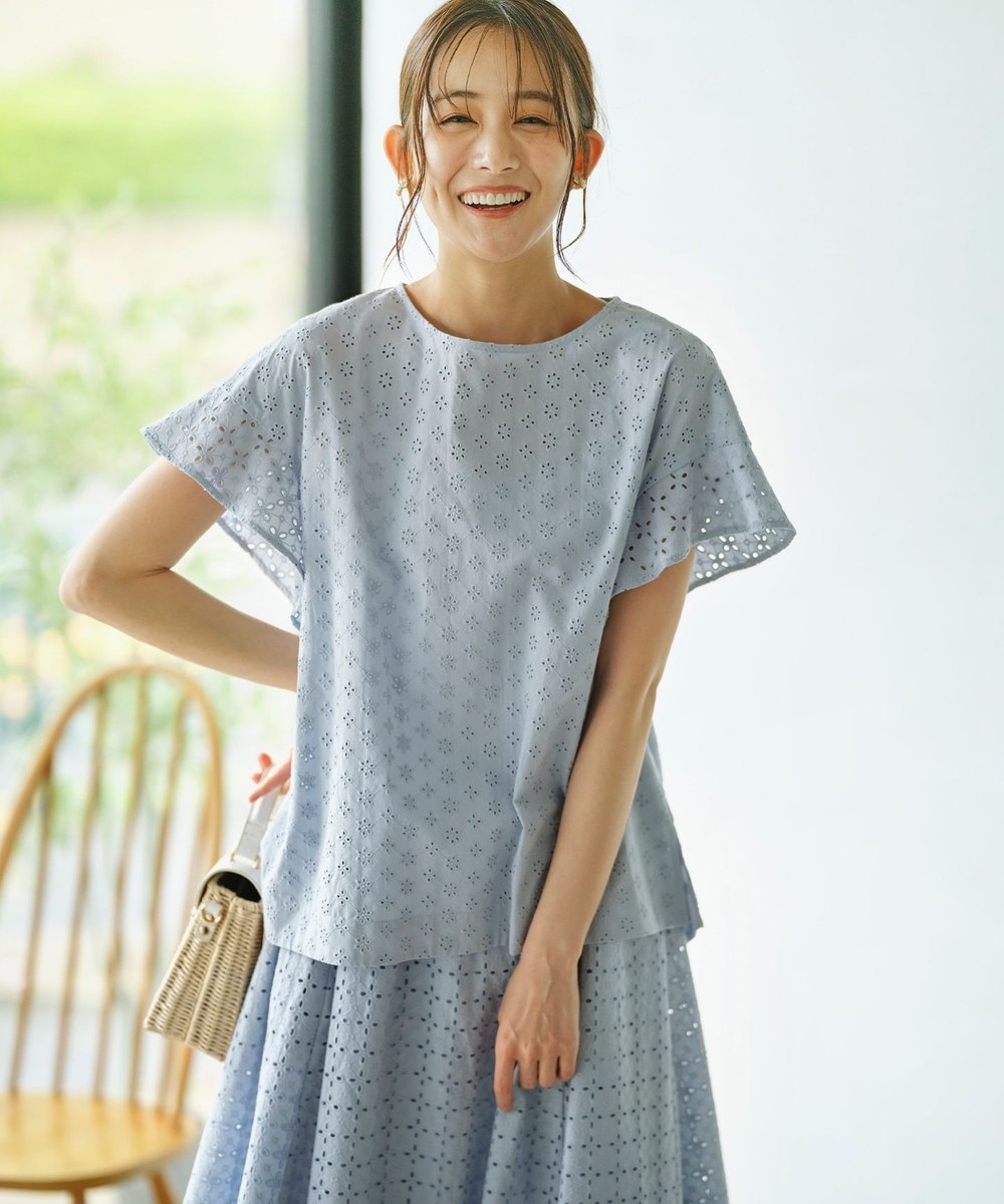 【オンワード】 組曲>トップス 【洗える】エンブロイダリーレース チュニックブラウス サックスブルー 3 レディース 【オンワード】 組曲>トップス 【洗える】エンブロイダリーレース チュニックブラウス サックスブルー 3 レディース