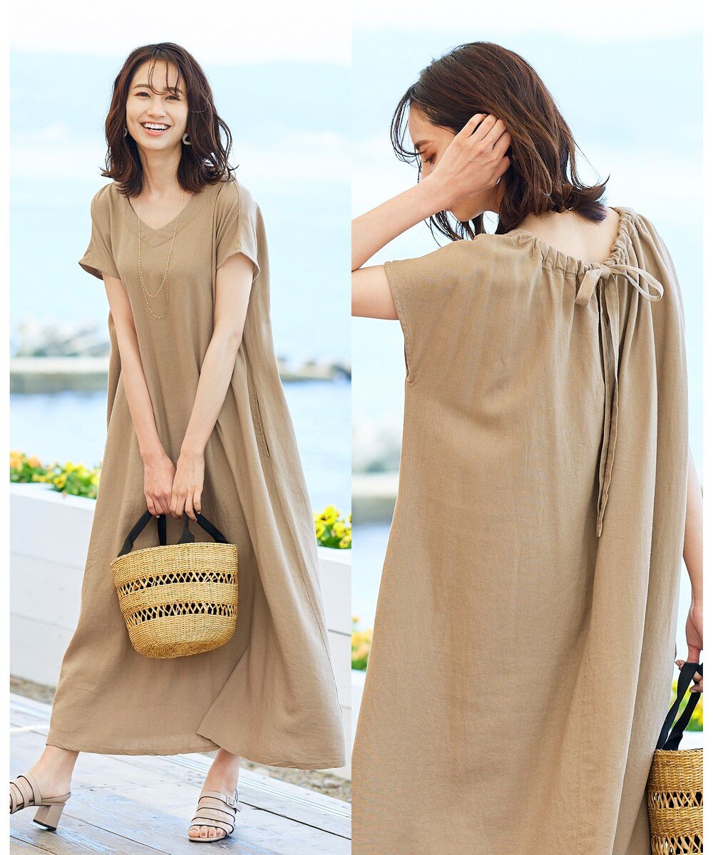 【洗える】体型カバーも叶う綿麻レーヨンワンピース
