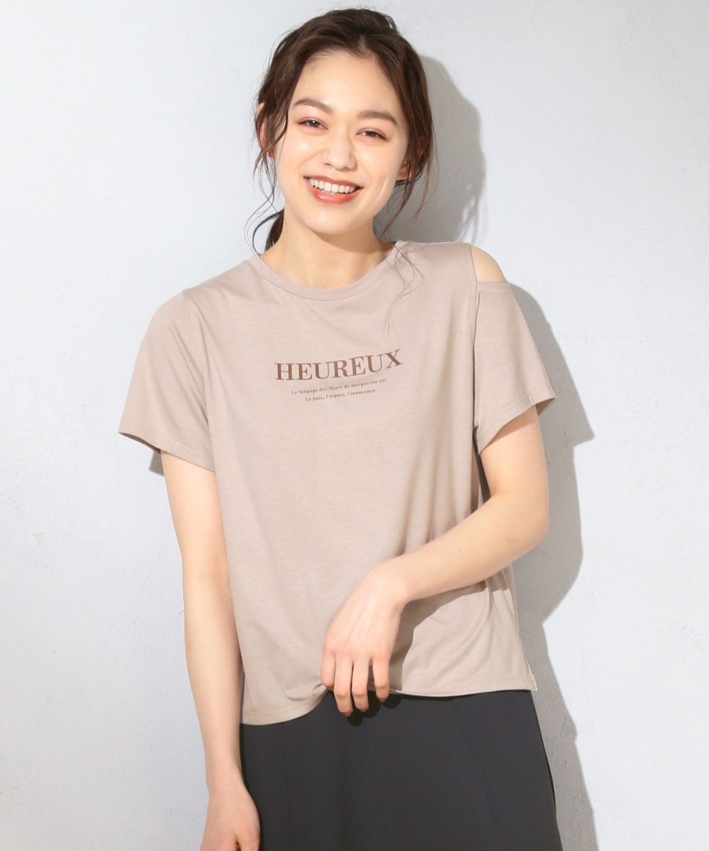 【オンワード】 Feroux>トップス 【洗える】マーガレットロゴ Tシャツ アイボリー 2 レディース 【送料無料】