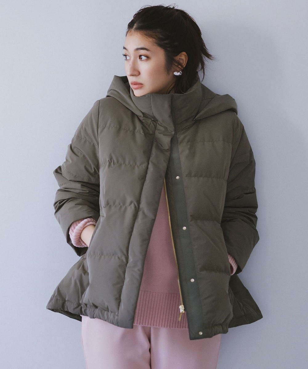 【オンワード】 自由区 S(小さいサイズ)>ジャケット/アウター 【洗える】マイクロタッサーダウン コート カーキ 32 レディース 【オンワード】 自由区 S(小さいサイズ)>ジャケット/アウター 【洗える】マイクロタッサーダウン コート カーキ 32 レディース