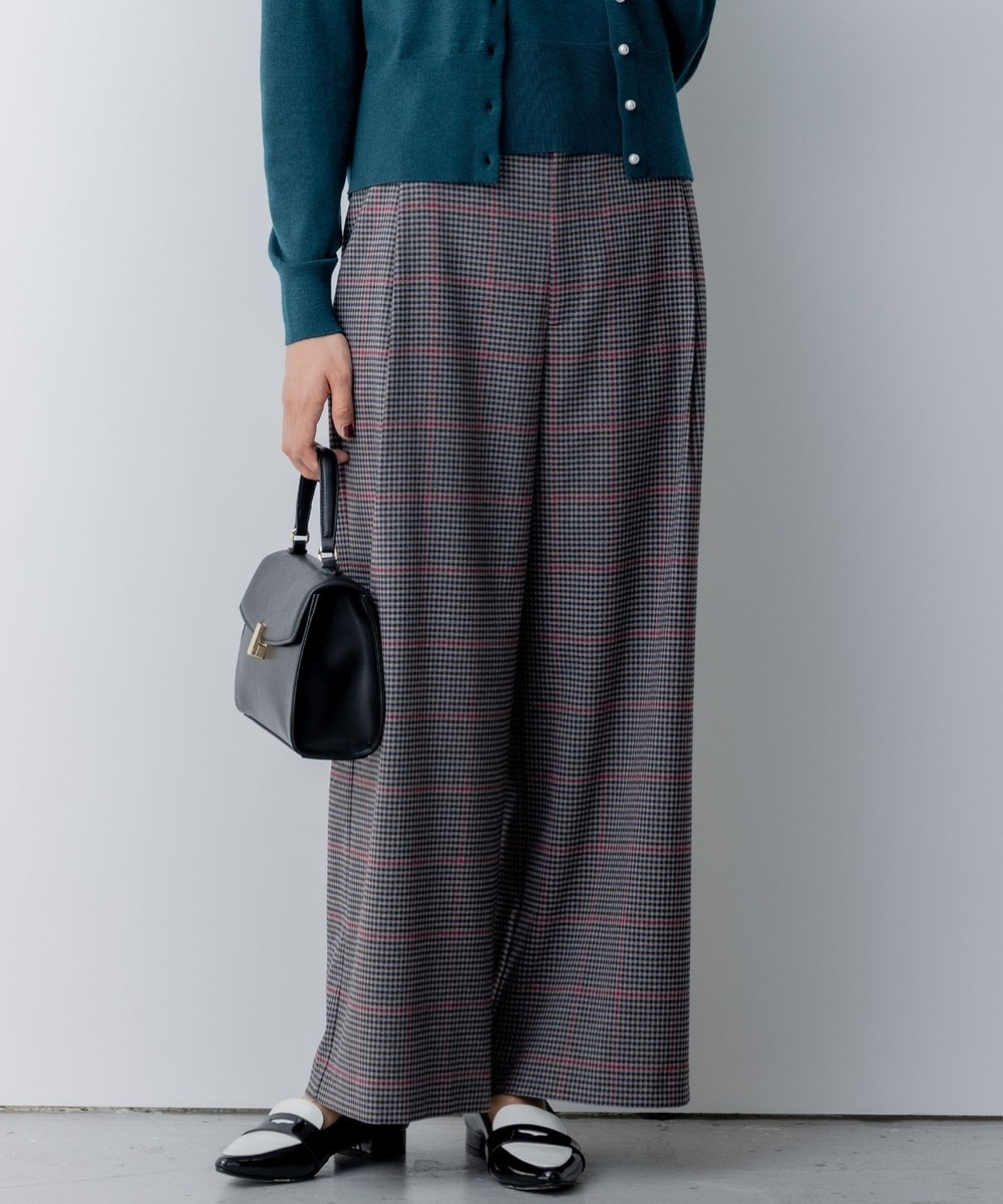 【オンワード】 組曲>パンツ T/Rツイルストレッチ ワイドパンツ ライトグレー 2 レディース 【オンワード】 組曲>パンツ T/Rツイルストレッチ ワイドパンツ ライトグレー 2 レディース