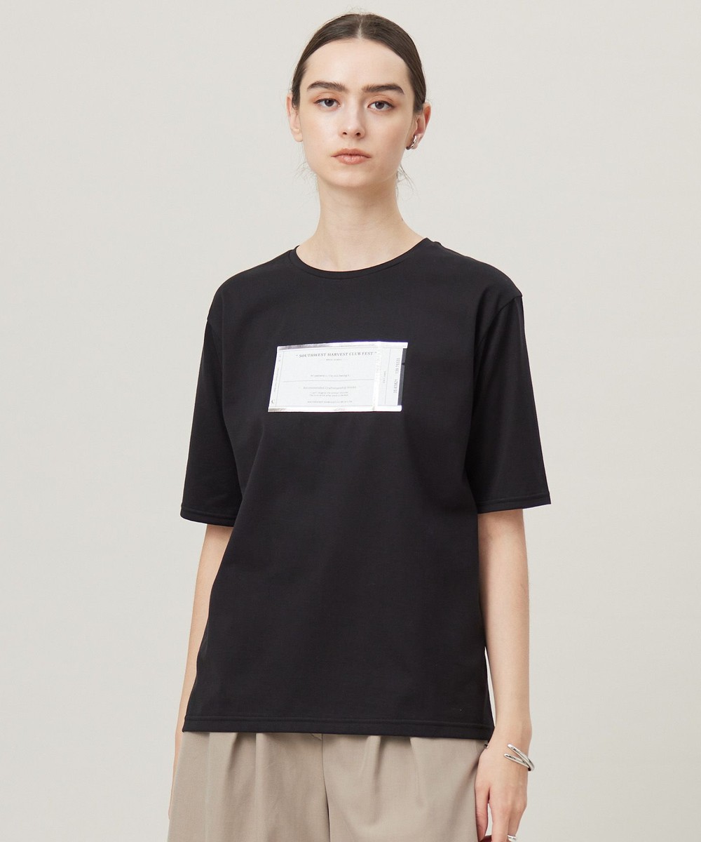 【オンワード】 ICB>トップス 【新色追加・接触冷感・UVケア・洗える】 ロゴTEE ブラック XS レディース 【オンワード】 ICB>トップス 【新色追加・接触冷感・UVケア・洗える】 ロゴTEE ブラック XS レディース