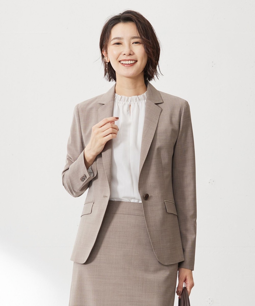 【オンワード】 J.PRESS LADIES S(小さいサイズ)>ジャケット/アウター 【セットアップ対応】BAHARIYE PINHEAD テーラード ジャケット ブラウン P5 レディース 【オンワード】 J.PRESS LADIES S(小さいサイズ)>ジャケット/アウター 【セットアップ対応】BAHARIYE PINHEAD テーラード ジャケット ブラウン P5 レディース