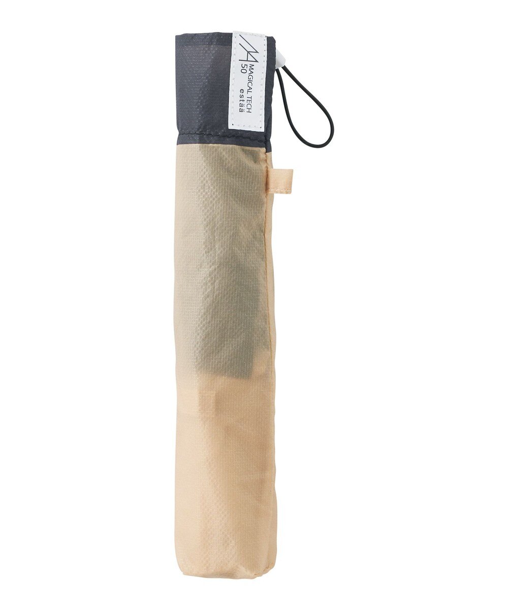 MOONBAT>ファッション雑貨 MagicalTech(マジカルテック) 超軽量 折りたたみ傘 65g 50cm ヘムボーダー UV ベージュ 親骨50cm レディースの画像