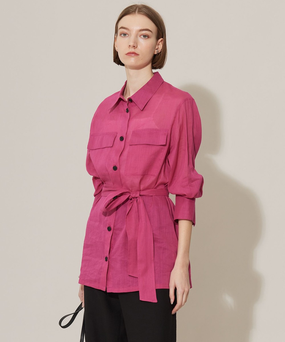 【オンワード】 ICB>トップス 【洗える】ラミーコットンボイル シアーシャツ フューシャピンク 4 レディース 【オンワード】 ICB>トップス 【洗える】ラミーコットンボイル シアーシャツ フューシャピンク 4 レディース