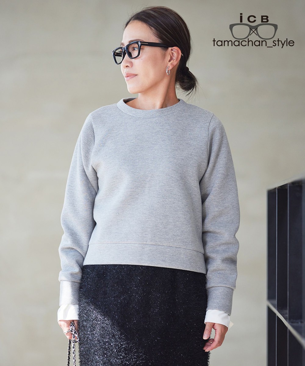 【オンワード】 ICB L(大きいサイズ)>トップス 【ICB×tamachan_style コラボ】ラメスウェット グレーラメ L レディース 【オンワード】 ICB L(大きいサイズ)>トップス 【ICB×tamachan_style コラボ】ラメスウェット グレーラメ L レディース