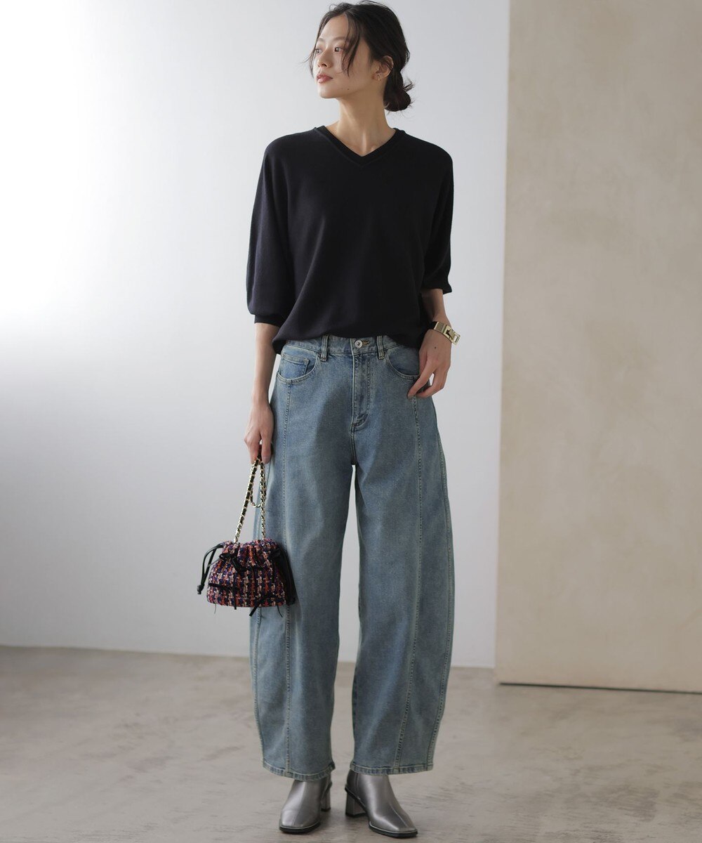 【オンワード】 組曲 S（小さいサイズ）>パンツ ライトデニムカーブパンツ ブルー S2 レディース