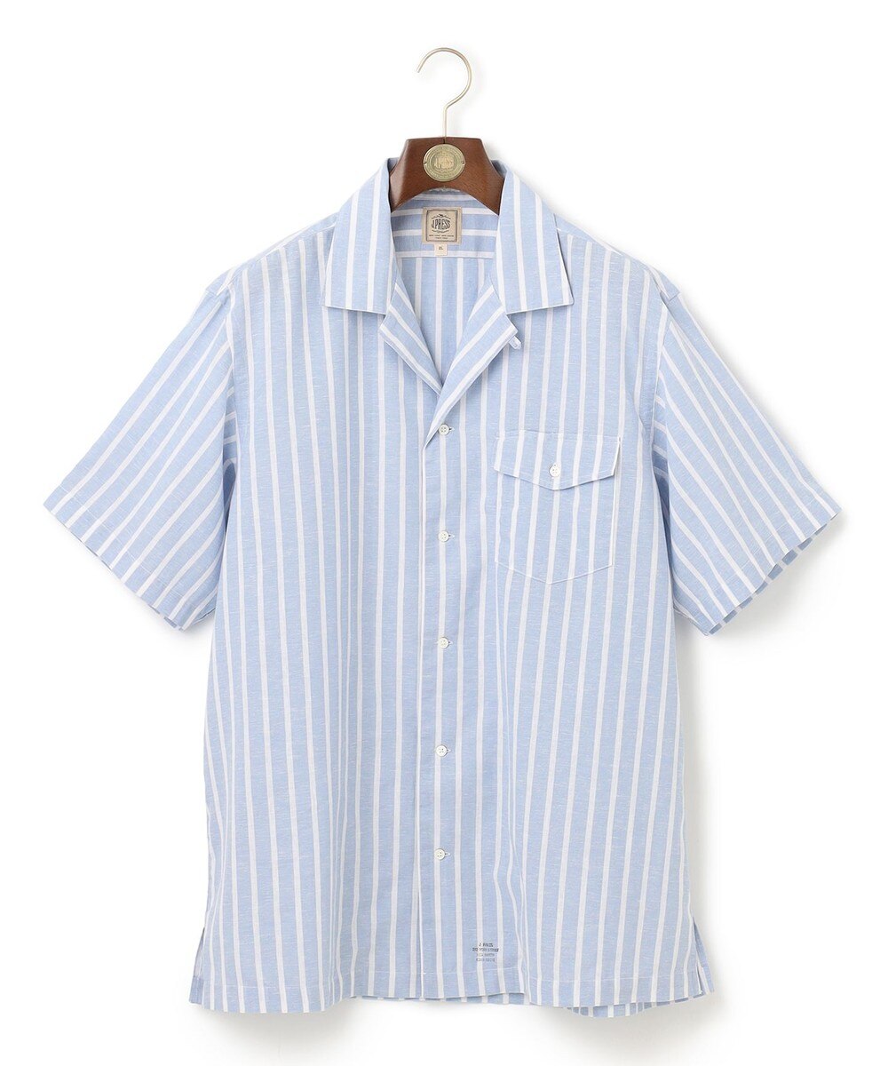 【オンワード】 J.PRESS MEN>トップス 【KING SIZE】【HYBRID LINEN】オープンカラーシャツ サックスブルー 3L メンズ