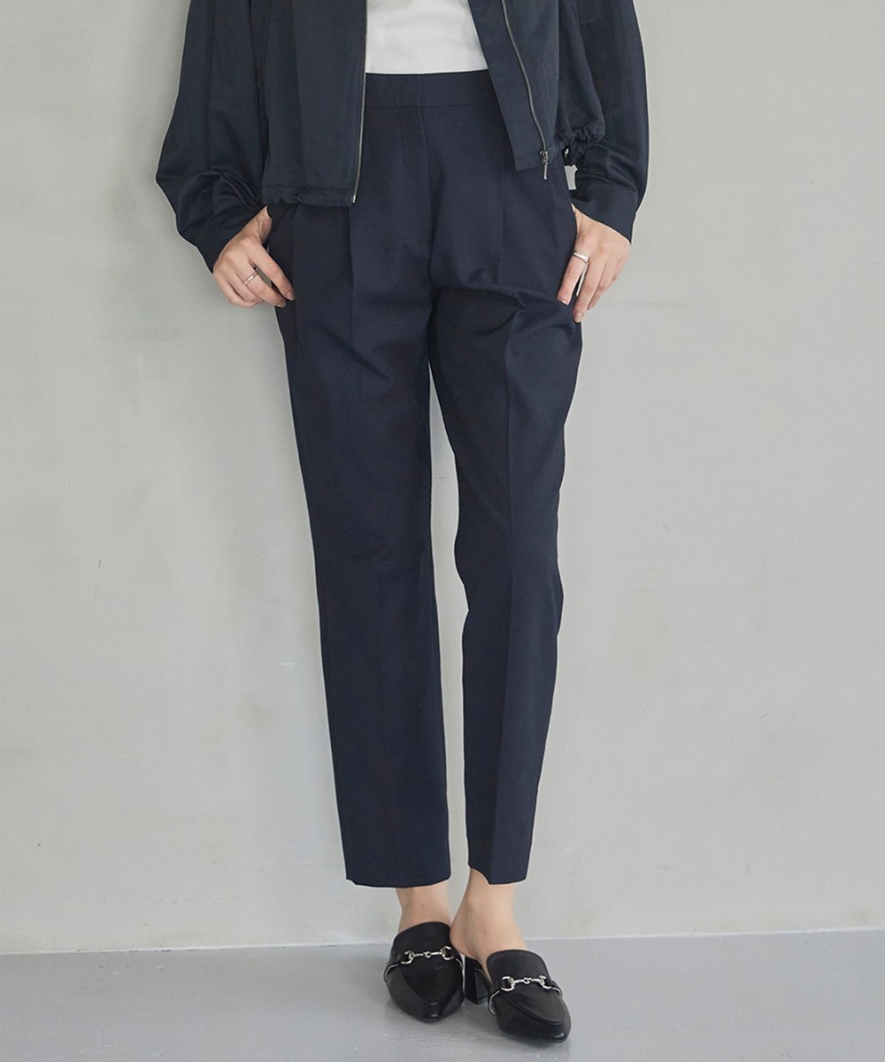 【オンワード】 ICB>パンツ 【接触冷感・UVケア・撥水・洗える】 LooseWeave テーパードパンツ ネイビー 4 レディース 【オンワード】 ICB>パンツ 【接触冷感・UVケア・撥水・洗える】 LooseWeave テーパードパンツ ネイビー 4 レディース