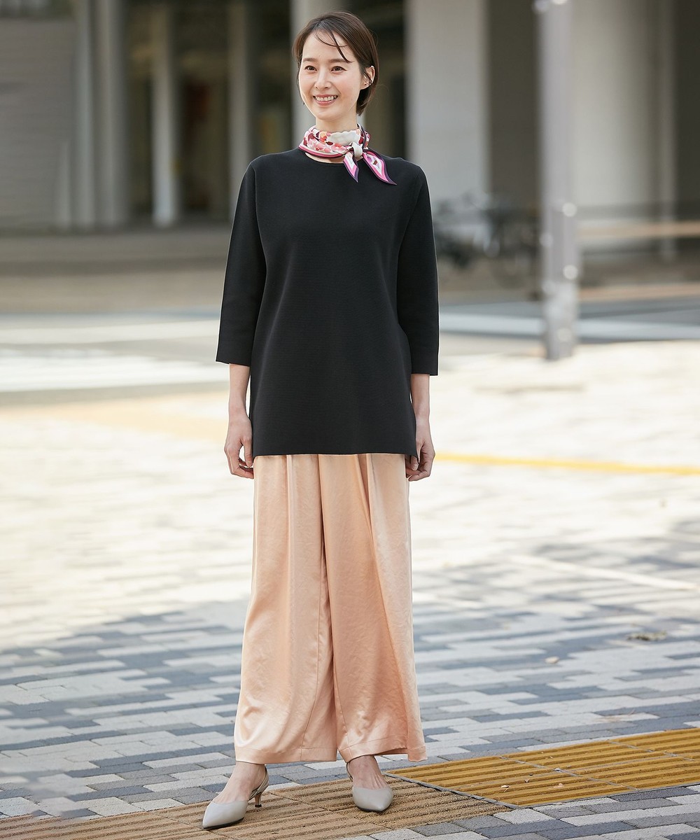 【オンワード】 自由区 L(大きいサイズ)>パンツ 【洗える】チンツサテンタンブラー ワイドパンツ ピンク 46 レディース 【オンワード】 自由区 L(大きいサイズ)>パンツ 【洗える】チンツサテンタンブラー ワイドパンツ ピンク 46 レディース