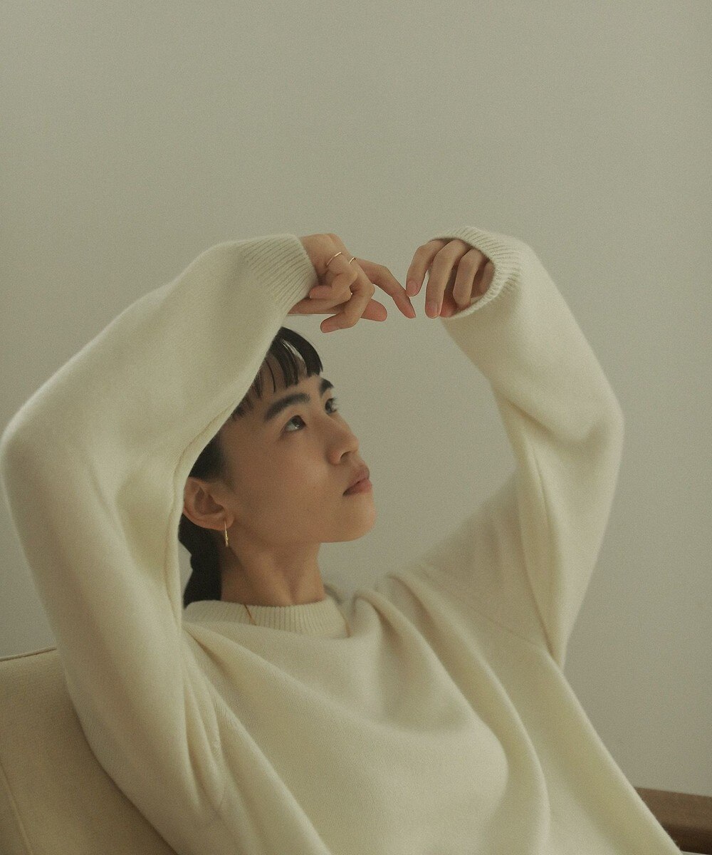 【オンワード】 ONWARD Design Diversity>トップス 【UNISEX・カシミヤ100%・洗える】ルーズフィット・7G クルーネックニット ヘザーグレー L レディース 【送料無料】