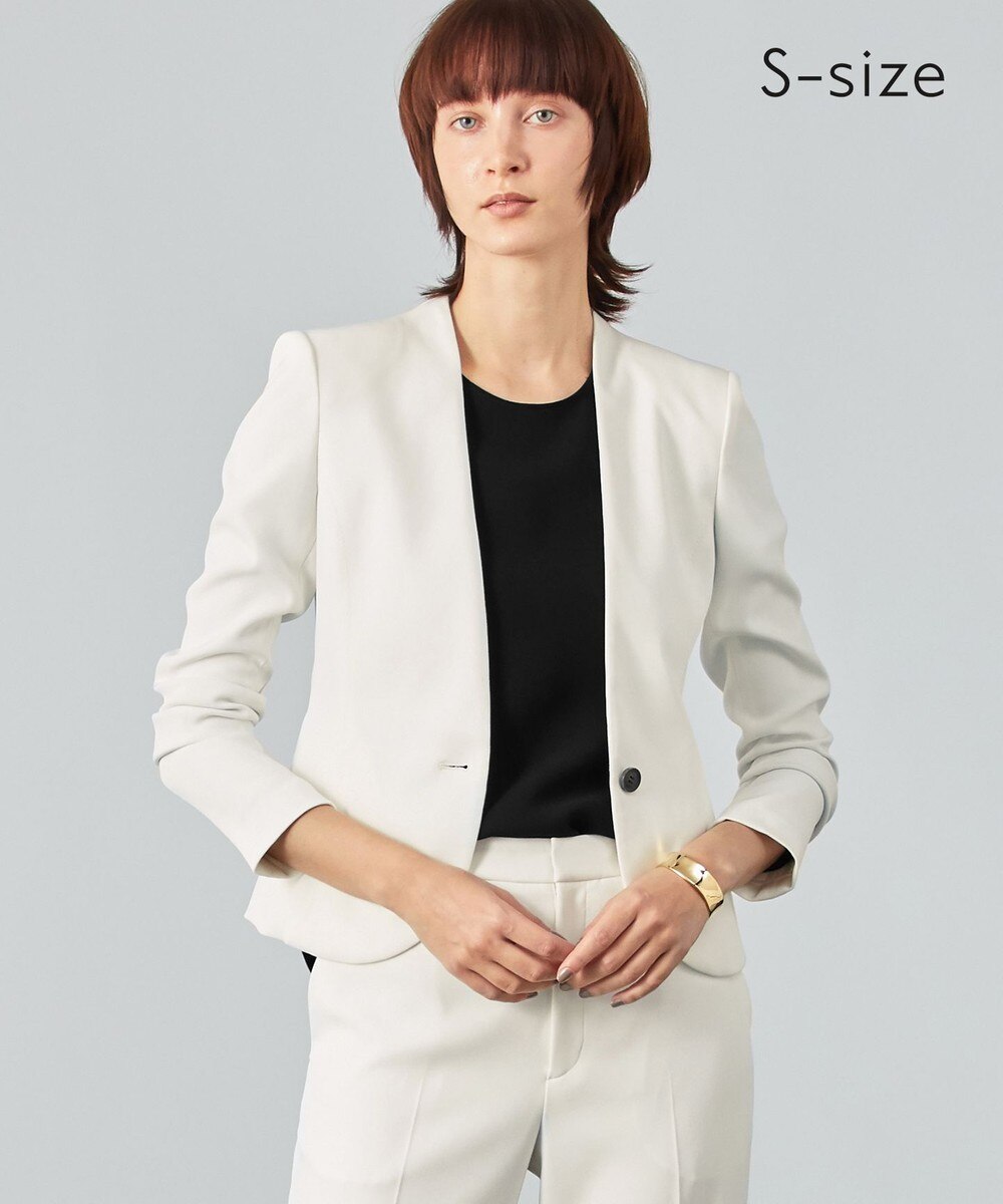 【オンワード】 BEIGE,>ジャケット/アウター 【S-size】LUIZA / ノーカラージャケット White 32 レディース 【送料無料】