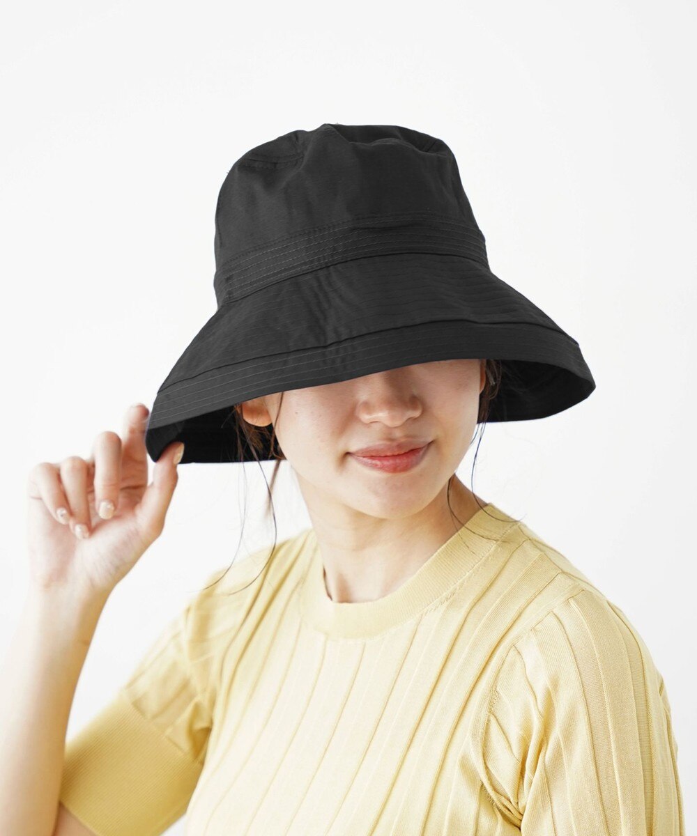 ATRENA>帽子 【UVカット率99％/遮熱/洗える】体感-10℃ コカゲル エッジアップハット ブラック S レディース